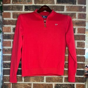 Boys XL (18) Red Vinyard Vines half zip sweater
